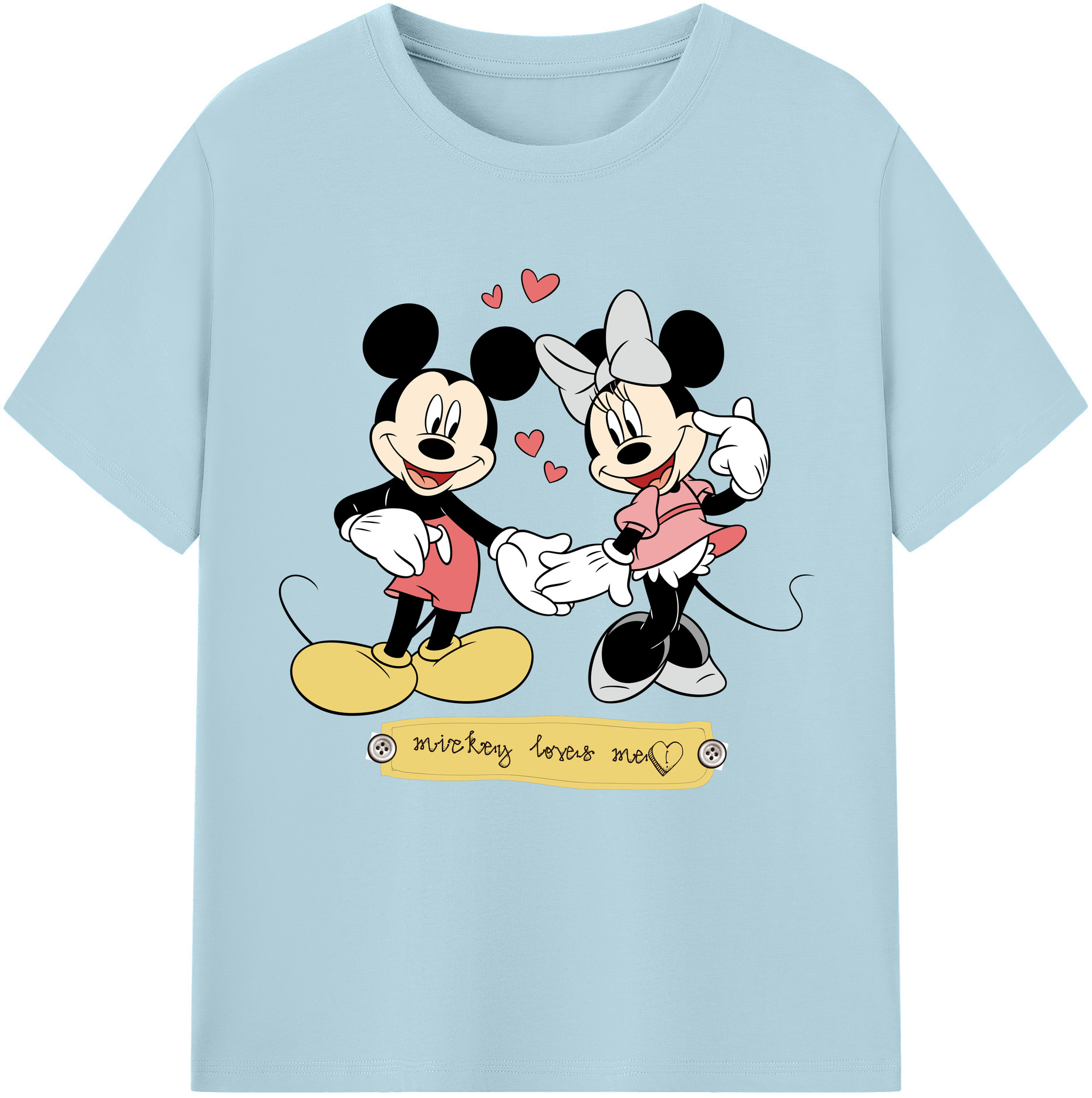 （画像用） ミッキーマウス Mickey Mouse 綿100％半袖Tシャツ（フロントプリント）